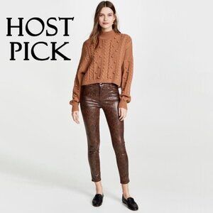 NWT J Brand brown snakeskin print high rise crop skinny jeans, 26